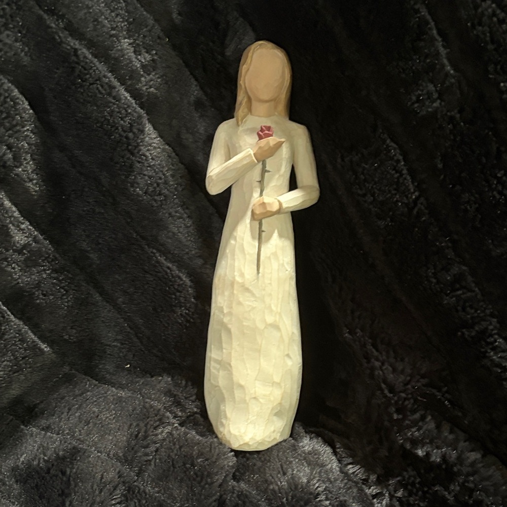 Willow Tree Love Figurine with Red Rose